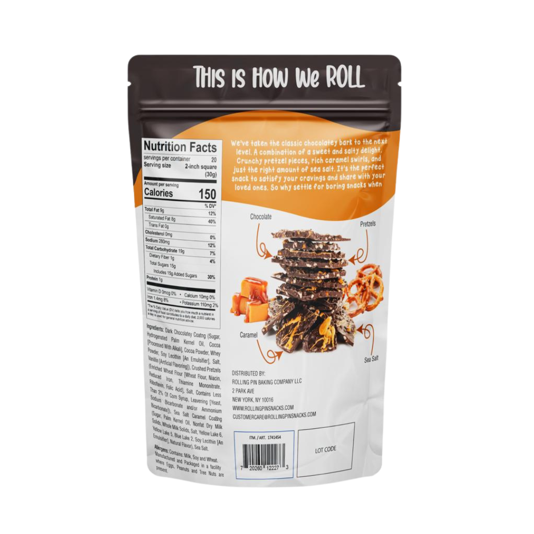 Sea Salt Caramel Pretzel Bark (20 oz) Rolling Pin Snacks