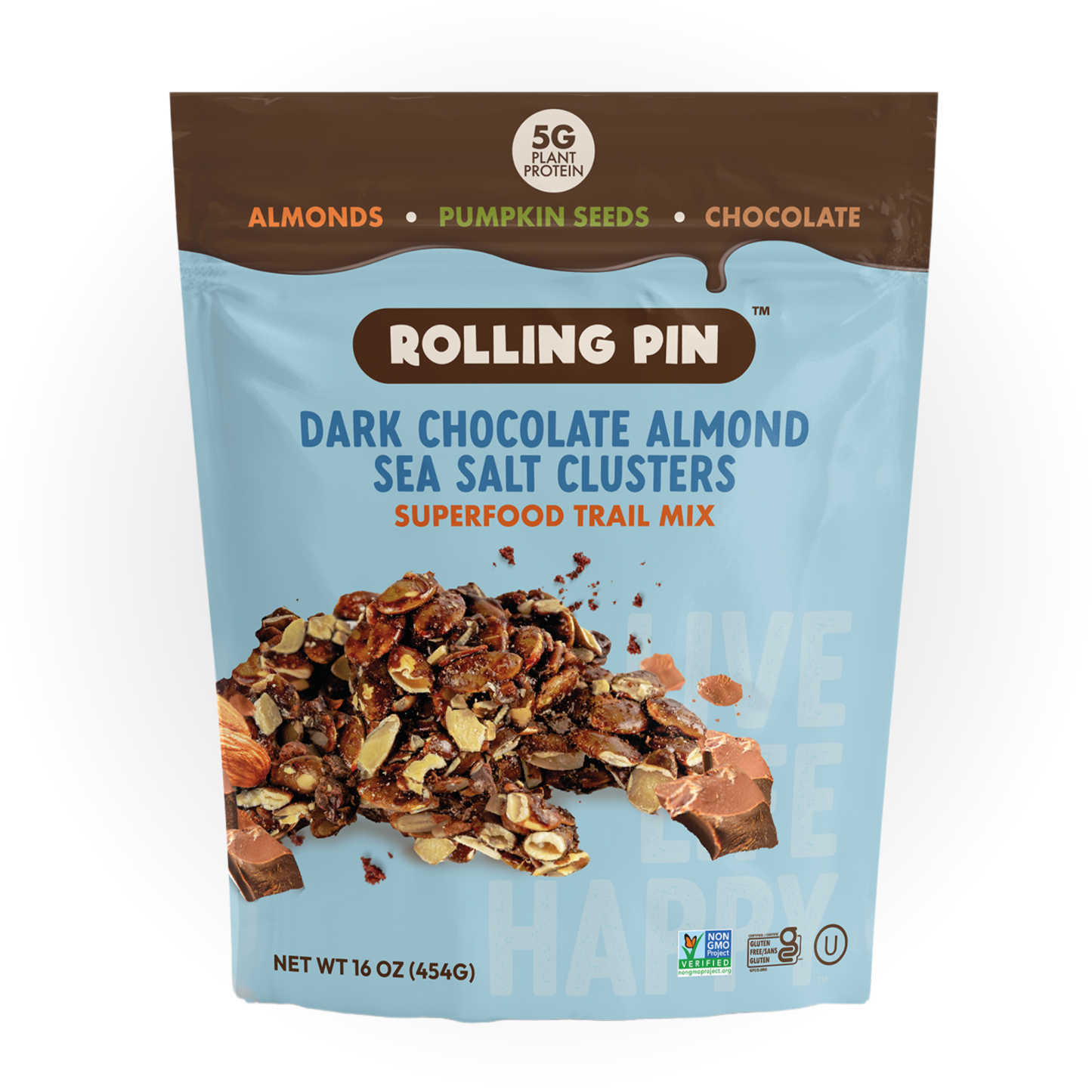 Dark Chocolate Almond Sea Salt Clusters – Superfood Trail Mix (16 oz)