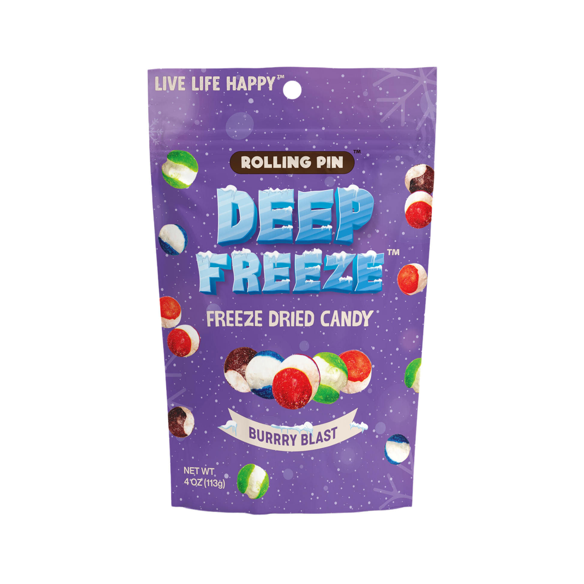 Freeze Dried Candy Burry Blast, front of the 4 oz bag