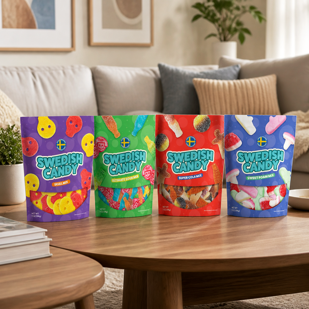 Spooky Swedish Candy Variety Pack - 4 x 7oz Bags | Vanishes in 48 Hours!