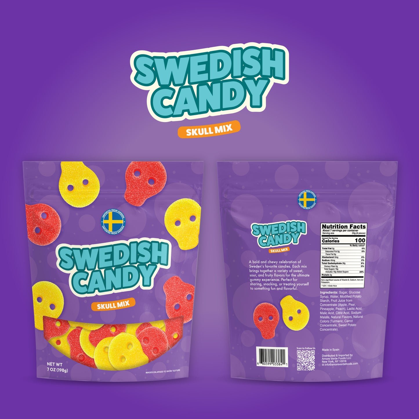 Swedish Candy Skull Mix  (7 oz)