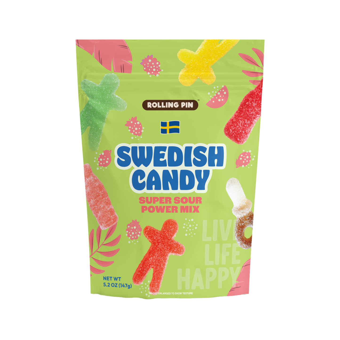 Super Sour Power Mix Gummy Swedish Candy (5.2 oz)