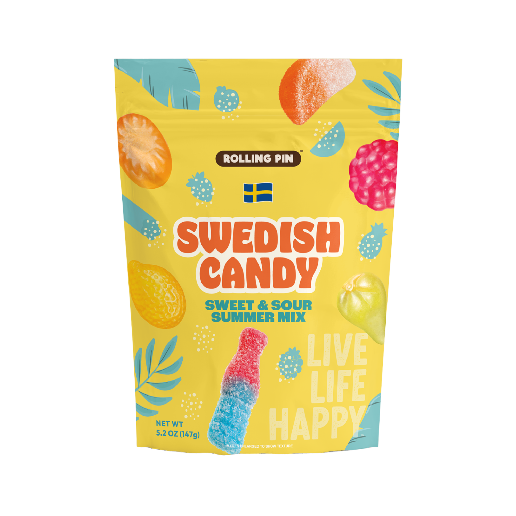 Sweet & Sour Summer Mix Gummy Swedish Candy (5.2 oz) – Rolling Pin Snacks