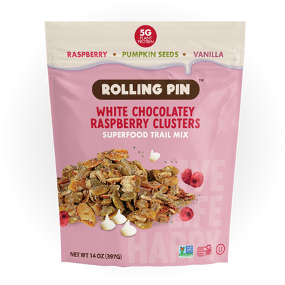 White Chocolatey Raspberry Clusters  – Superfood Trail Mix (14 oz)